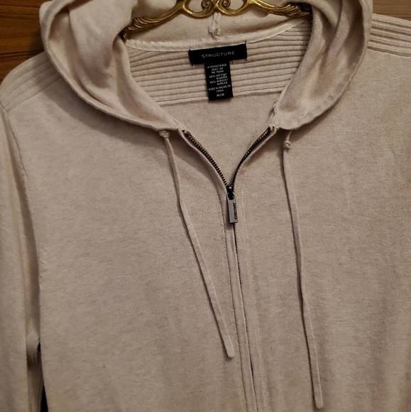 Structure beige long zip-up hoodie - Picture 9 of 10